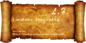 Landherr Henrietta névjegykártya