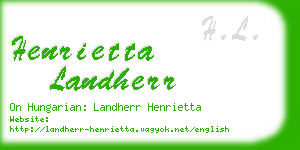 henrietta landherr business card